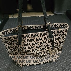 Michael Kors Signature Black and Tan Tote
